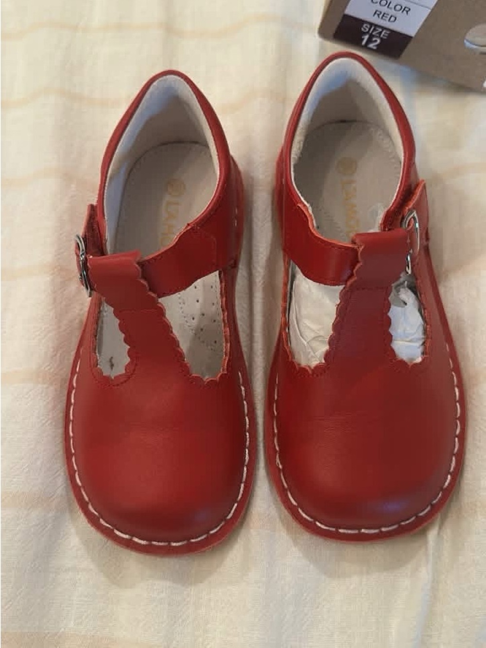 L'Amour Red T-Strap Mary Jane Kids Shoes